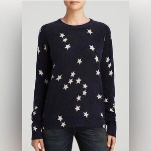 Equipment-Women's Navy Sweater-Sloane Crewneck Fallen Star Print Cashmere-size M